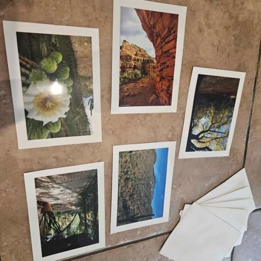 Handmade Arizona Southwest Post Cards Set of 5 with Envelopes Thank You Notes